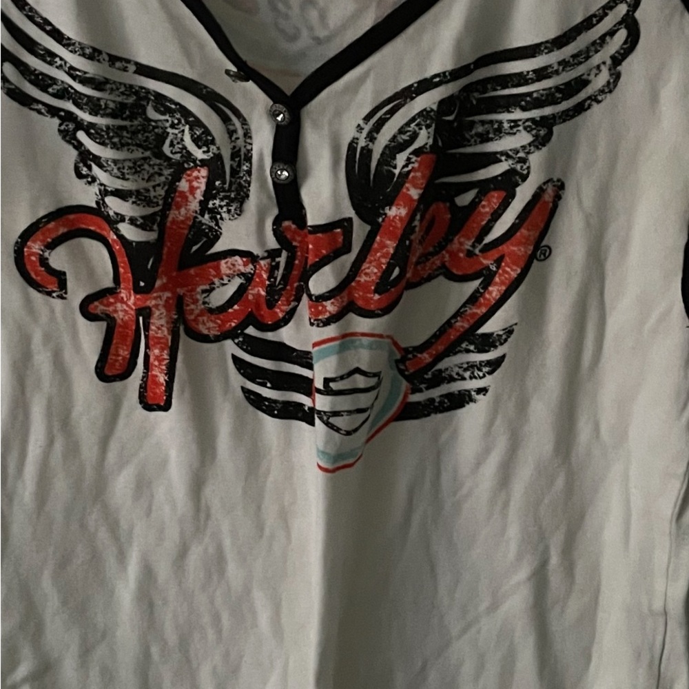 Black Cotton Modal Harley Davidson gut shirt